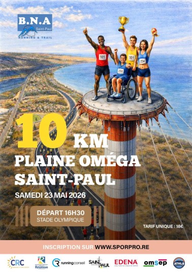 Affiche de 10km de la Plaine Omega de Saint-Paul