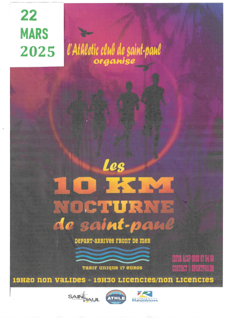 Course : 10 km nocturne de la ville de Saint-Paul