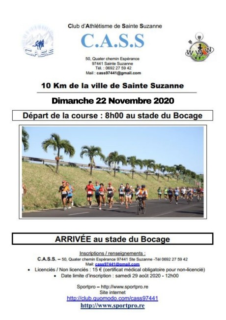 Course : 10 km de Sainte-Suzanne