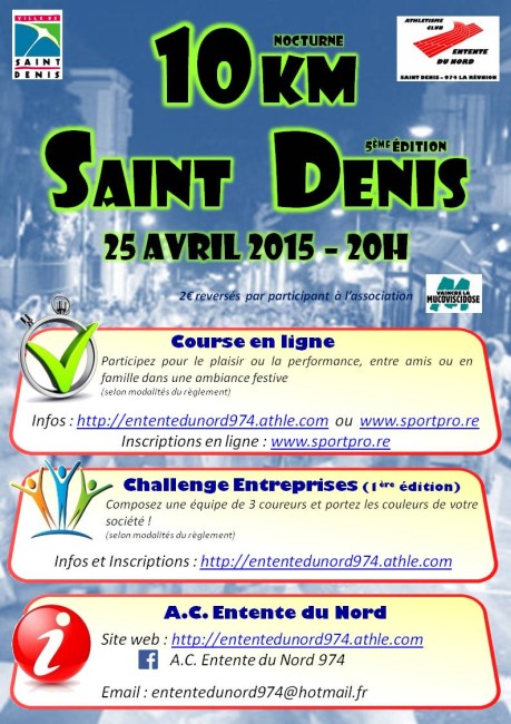 Course : 10 km nocturne de Saint-Denis