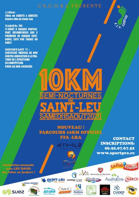 Course : 10 Km Semi-Nocturnes de Saint-Leu