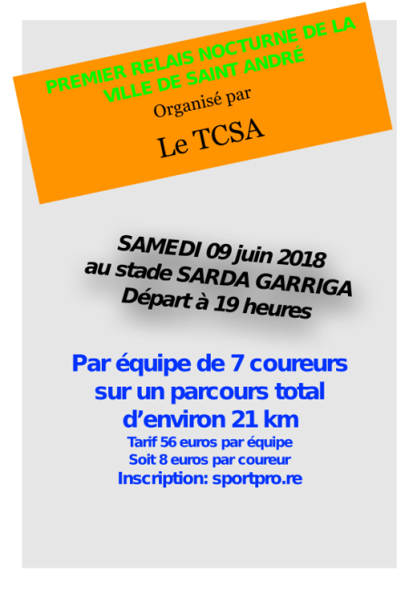Course : Relais Nocturne de la Ville de Saint André