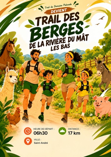 Affiche de Trail des Berges de la Rivière du Mat Les Bas