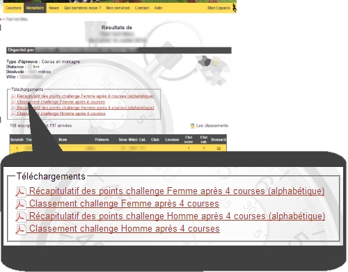 TÃ©lÃ©chargement de rÃ©sultats complÃ©mentaires